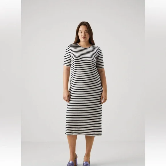 VERA MODA CURVE Cholly Jersey stripped dress NWT Plus size 2X - Picture 2 of 7